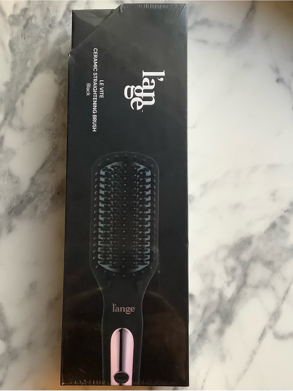 Lange Le'Vite Ceramic Straightening Brush — Black with Pink Accent